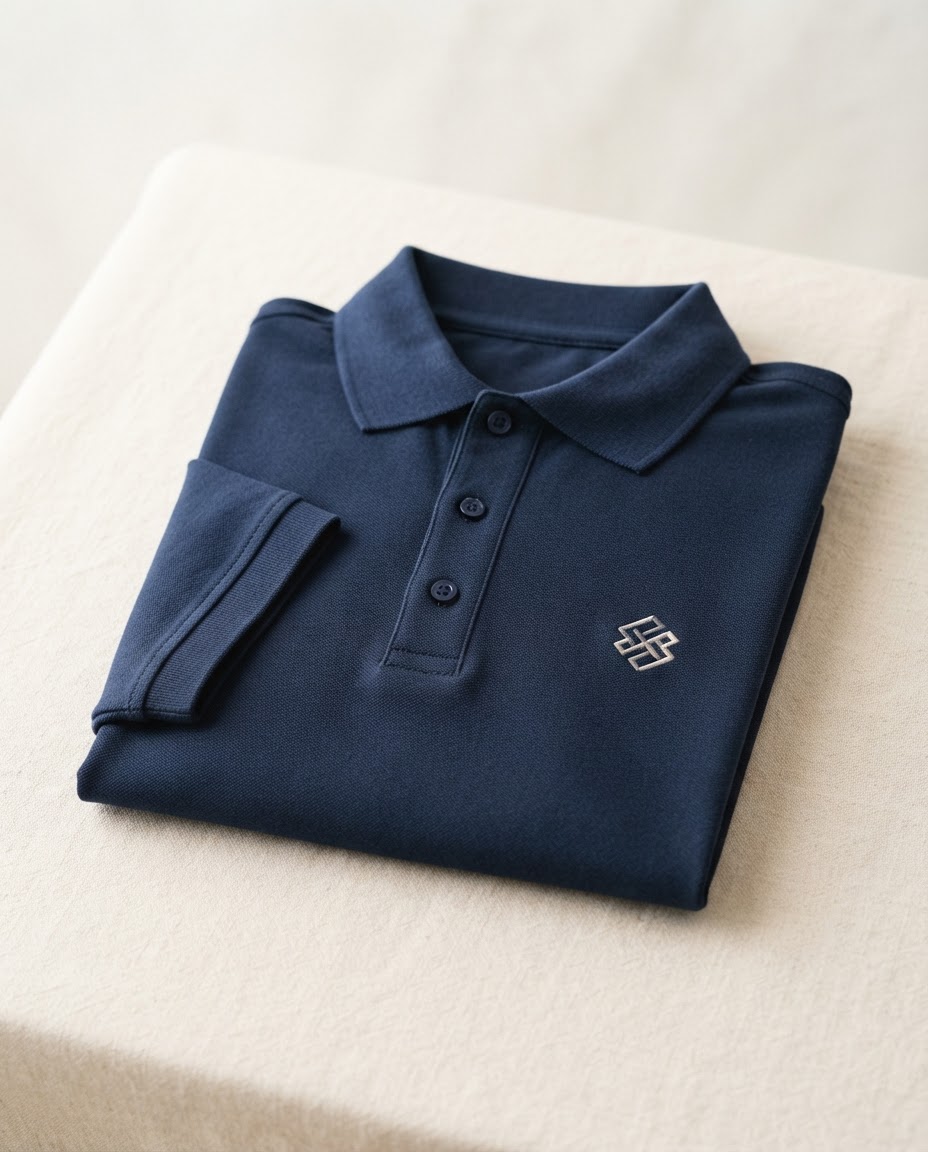 Embroidered Polo, Bright Pixels